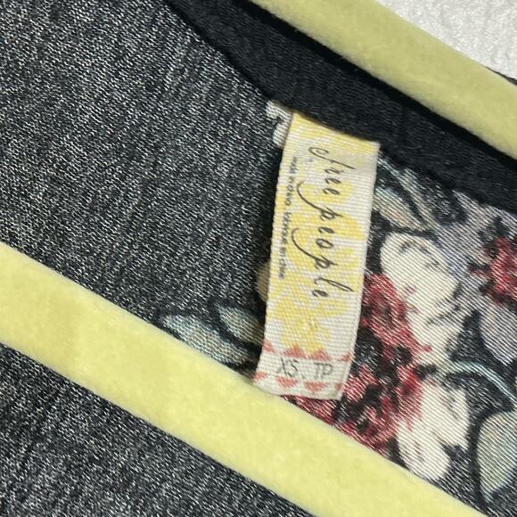 Free People Black Raven Combo Tree Swing Top Sz XS - Picture 4 of 11